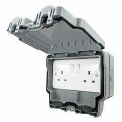 Hamilton ELMSS2GY Socket 2G Swd 13A Gry