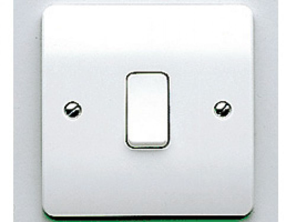 MK Logic Plus K4876WHI White 1 Gang 1 Way Double Pole Plate Switch 10A 